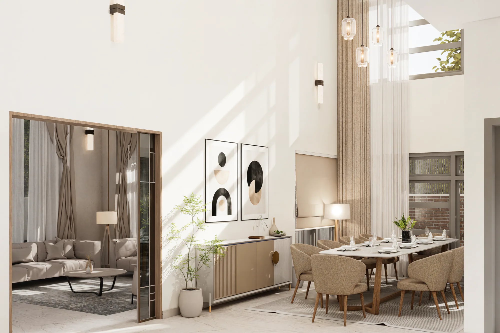 Interior living space with natural light and refined material palette — AQIQ Architecture
