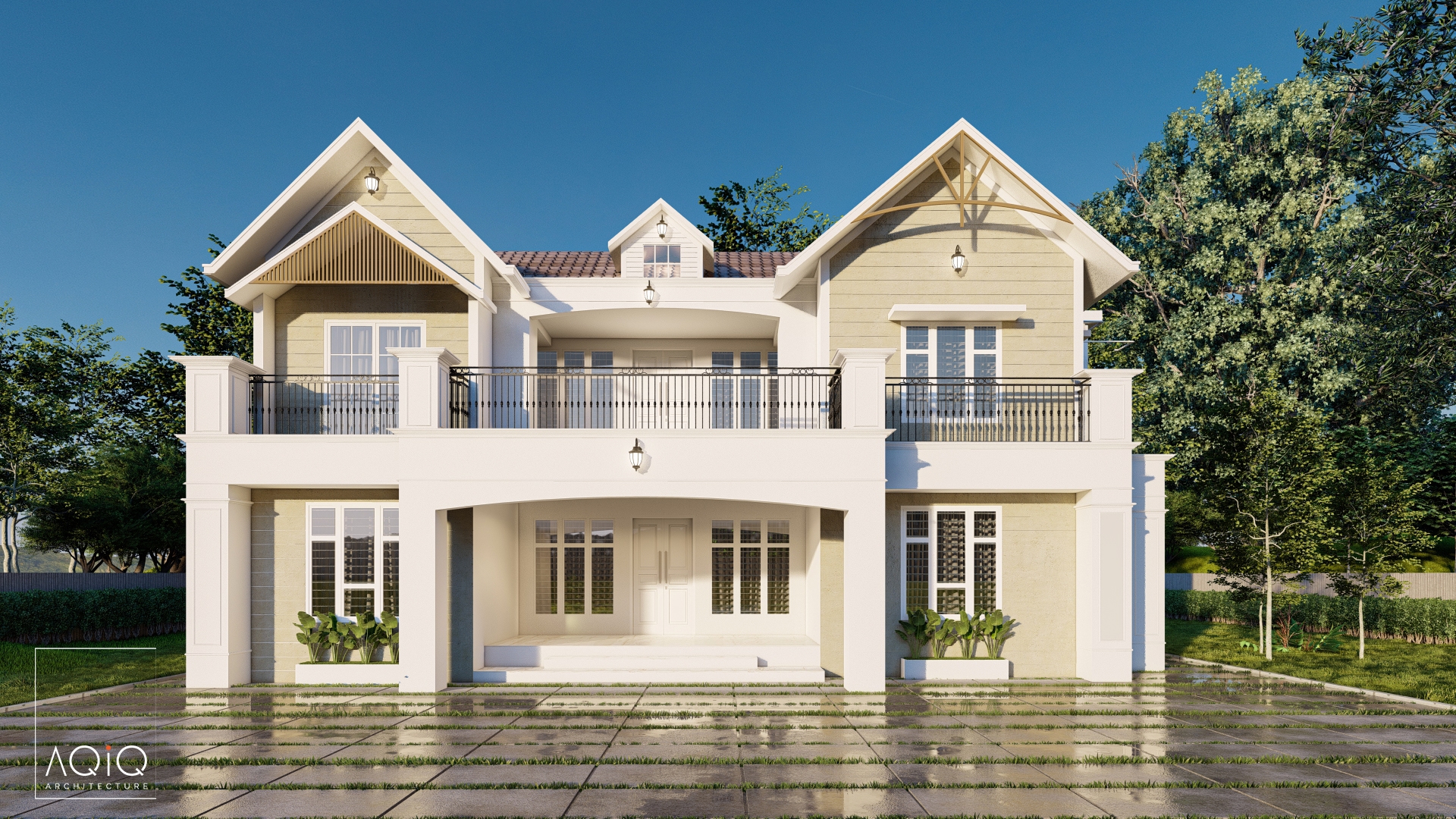Architectural volume introducing the AQIQ studio — demonstration image